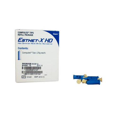 Dentsply 630612 Esthet-X HD Micro Matrix Universal Restorative Composite Compules 10/Pk Yellow Enamel Dentsply 630612 Esthet-X HD Micro Matrix Universal Restorative Composite Compules 10/Pk Yellow Enamel